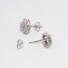 Picture of 14k White Gold & Multi Round Brilliant Cut Diamond Stud Earrings