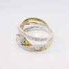 Picture of 14k Two-Tone Gold & Diamonds Orbiting Bands Ring with Round Brilliant Cut Diamond Center