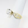 Picture of 18k Yellow Gold & Round Brilliant Cut Diamond Engagement Ring with Baguette  & Round Cut Accents