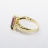 Picture of 14k Yellow Gold & Emerald Cut Watermelon Tourmaline Ring with Diamond Accents