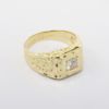 Picture of Men's Textured 14k Yellow Gold & Round Brilliant Cut Diamond Ring