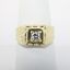 Picture of Men's Textured 14k Yellow Gold & Round Brilliant Cut Diamond Ring