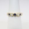 Picture of 14k Yellow Gold & Alternating Round Brilliant Cut Diamonds & Blue Sapphires Ring