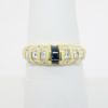 Picture of 18k Yellow Gold, Square Cut Diamond & Square Cut Blue Sapphire Ring