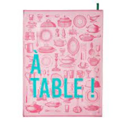 Picture of Le Jacquard Français "À Table" Pink Tea Towel