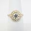 Picture of 14k Yellow Gold & GIA Certified Circular Brilliant Diamond Engagement Ring with Double Halo