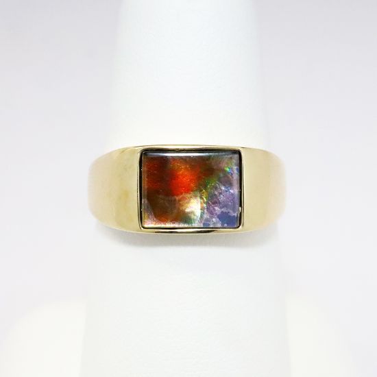 Picture of Men's 14k Yellow Gold & Inlaid Ammolite Ring