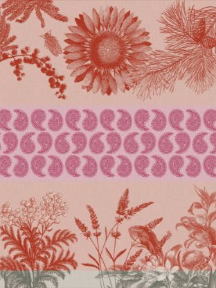 Picture of Le Jacquard Français "Soleil au Jardin" Red Tea Towel