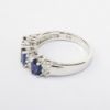 Picture of 18k White Gold & Triple Oval Cut Blue Sapphire Ring with Diamond Accents 