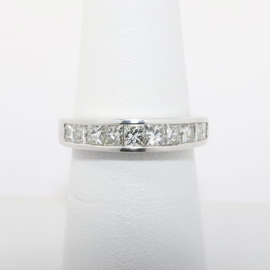 Picture of 14k White Gold & Channel Set Square Brilliant Cut Diamond Wedding Ring