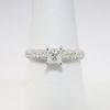 Picture of 14k White Gold & Square Brilliant Cut Diamond Engagement Ring with Pavé Set Diamond Band 