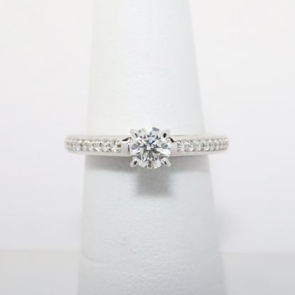 Picture of 14k White Gold & GIA Certified Round Brilliant Cut Diamond Engagement Ring