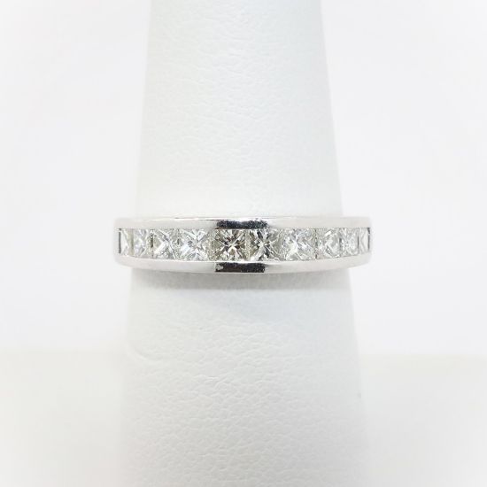 Picture of 14k White Gold & Channel Set Square Brilliant Cut Diamonds Wedding Ring