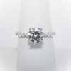 Picture of 14k White Gold & GIA Certified Diamond Engagement Ring with Diamond Studded Band