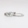 Picture of 14k White Gold & Square Brilliant Cut Diamond Bridal Ring Set with Round Cut Accents