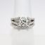 Picture of 14k White Gold & Square Brilliant Cut Diamond Bridal Ring Set with Round Cut Accents