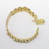 Picture of 14k Yellow Gold Nugget Textured ID Style Bracelet with Blue Sapphire & Diamond Set Face