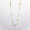 Picture of Custom 14k Yellow Gold Station Necklace with Triangle Brilliant Cut Diamond Center