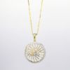 Picture of 14k Yellow Gold with Pierced, Diamond Enhanced Nautilus Shell Inspired Pendant