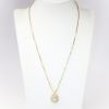 Picture of 14k Yellow Gold Necklace with Diamond Encrusted Teardrop Shaped Pendant