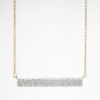 Picture of 10k Two-Tone Gold & Pavé Set Diamond Bar Pendant Necklace