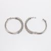 Picture of 10k White Gold & Round Brilliant Cut Diamond Hoop Earrings