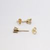 Picture of 14k Yellow Gold & Round Brilliant Cut Diamond Solitaire Stud Earrings