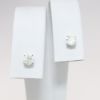 Picture of 14k White Gold & Round Brilliant Cut Diamond Solitaire Stud Earrings