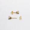 Picture of 14k Yellow Gold & Round Brilliant Cut Diamond Solitaire Stud Earrings