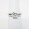 Picture of 14k White Gold & Square Brilliant Cut Diamond Solitaire Engagement Ring with Diamond Accented Band