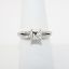 Picture of 14k White Gold & Square Brilliant Cut Diamond Solitaire Engagement Ring with Diamond Accented Band