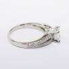 Picture of 14k White Gold & Square Brilliant Cut Diamond Solitaire Engagement Ring with Diamond Accented Band