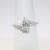 Picture of Custom 14k White Gold Bypass Ring with Emerald Cut Diamond Center Stone