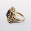 Picture of Vintage 14k Yellow Gold & Amethyst Ring with Diamond & Cobalt Blue Enamel Halo