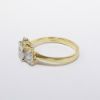 Picture of 14 Yellow Gold & Triple Round Brilliant Cut Diamonds with Halos Wedding Ring