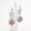 Picture of 14k White Gold, Diamond & Oval Cut Pink Sapphire Dangle Earrings