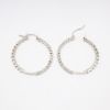 Picture of 14k White Gold & Round Brilliant Cut Diamonds Inside Out Hoop Earrings