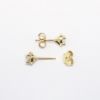 Picture of 14k Yellow Gold & Round Brilliant Cut Diamond Stud Earrings with Diamond Halos