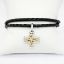 Picture of Braided Leather Necklace with 18k Two-Tone Gold & Diamond Maltese Cross Pendant