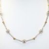 Picture of 18k Two-Tone Gold Necklace with Clear Round Brilliant Diamonds & Champagne Diamond Accented Stations