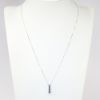 Picture of 14k White Gold Necklace with Blue Sapphire & Diamond Bar Pendant