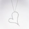 Picture of 14k White Gold Necklace with Large Diamond Open Heart Pendant