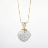 Picture of 14k Yellow Gold Necklace with Pavé Set Diamond Heart Pendant