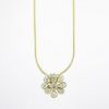 Picture of Jose Hess 18k Yellow Gold Necklace with Gold & Round Brilliant Diamond Flower Pendant