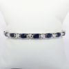 Picture of 14k White Gold & Oval Cut Blue Sapphire Tennis Bracelet with Diamond Accents