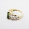 Picture of 14k Two-Tone Gold & Emerald Cut Green Tourmaline Ring with Diamond Accents