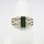Picture of 14k Two-Tone Gold & Emerald Cut Green Tourmaline Ring with Diamond Accents