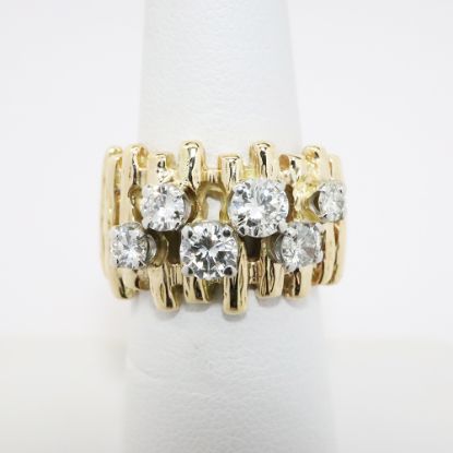 Picture of 14k Yellow Gold Modernist Ring with Six Round Brilliant Cut Diamonds