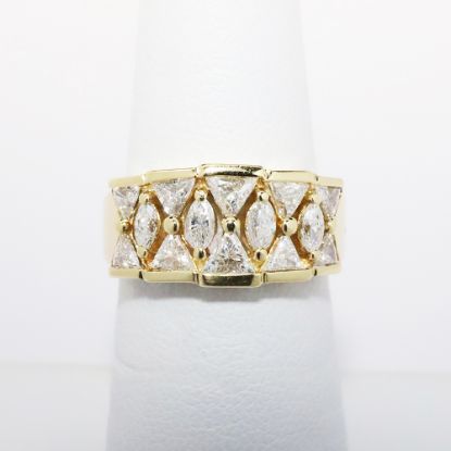 Picture of 14k Yellow Gold, Marquise & Triangle Brilliant Cut Diamonds Ring