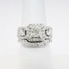 Picture of 18k White Gold Square & Round Brilliant Cut Diamond Bridal Ring Set